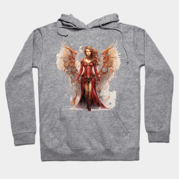 Steampunk Angel #10 Hoodie by Chromatic Fusion Studio